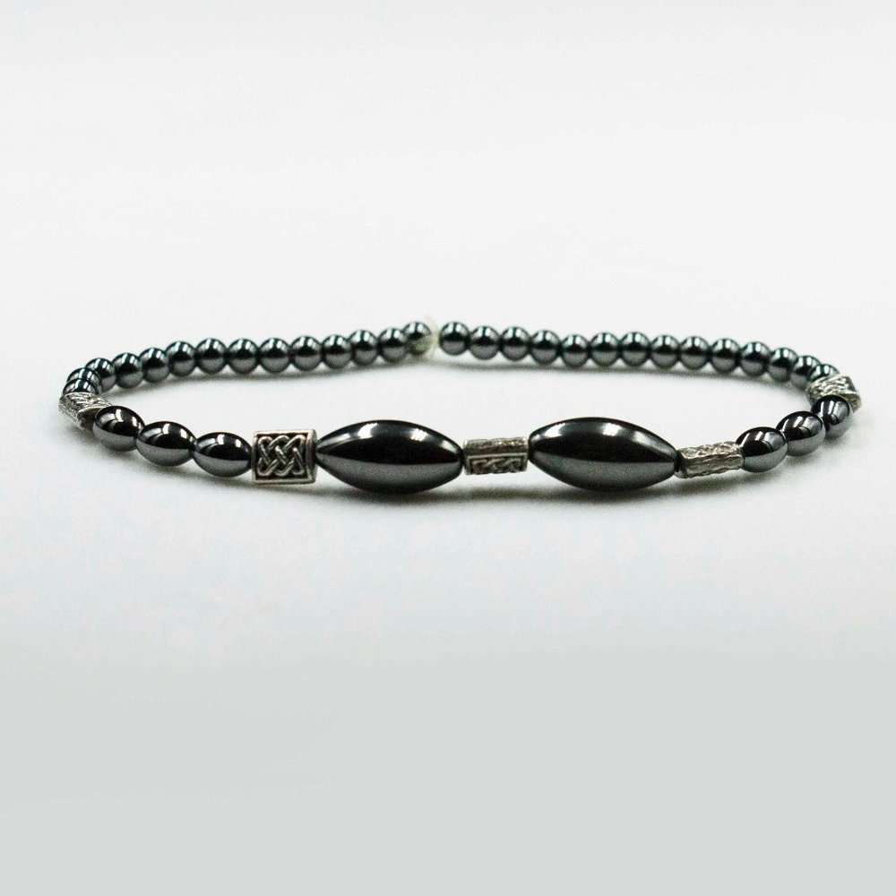 MAGNETIC HEMATITE & BEAD STRETCH BRACELET - JBHmBS3